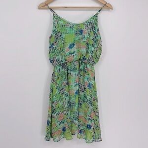 Lush Floral Spaghetti Strap Dress Green Size XS
